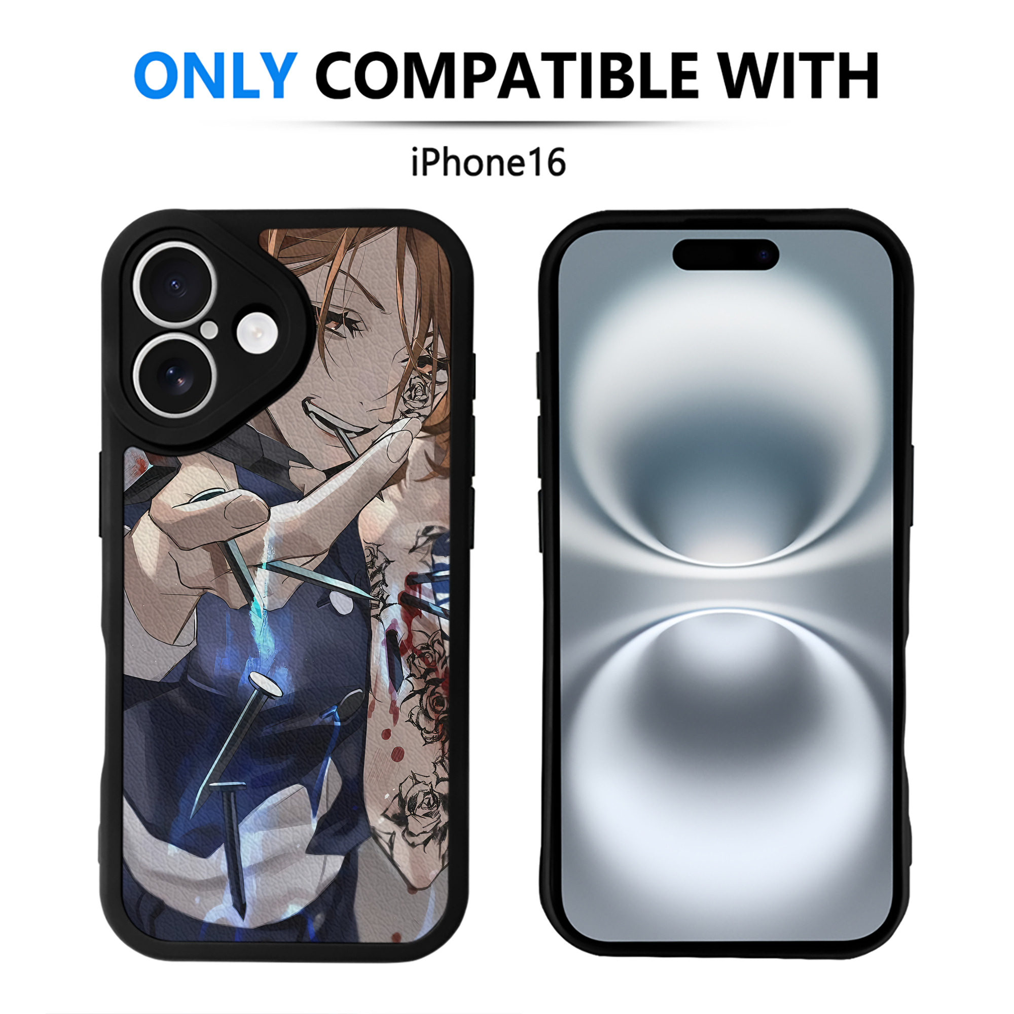 （画像用） 呪術廻戦 Jujutsu Kaisen 【iPhone 16シリーズ対応】シリコンスマホケース（レザー調） 材質：シリコン